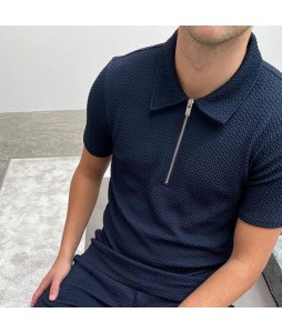 Wavy texture polo shirt