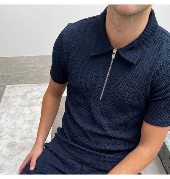 Wavy texture polo shirt