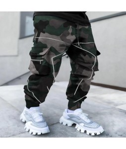 Men's Slim Fit Camo High Street Multi Pocket Cargo Pants