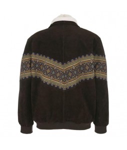 Mens  Suede Printed Fleece Jacket