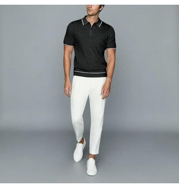 Mens Fashion Solid Color Polo Shirt