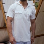 Men Short Sleeve Linen Shirt