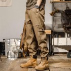 Men's Casual Retro American Loose Straight Cargo Pants Harem Pants