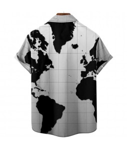 Men's Outdoor World Map Print Shirt