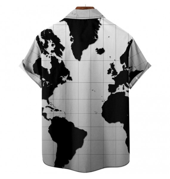 Men's Outdoor World Map Print Shirt