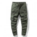 Men's Outdoor Estic Waist Cotton Multi-Pocket Casual Cargo Pants