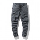 Men's Outdoor Estic Waist Cotton Multi-Pocket Casual Cargo Pants