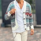 Ethnic Pattern Wool Cardigan