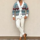 Ethnic Pattern Wool Cardigan