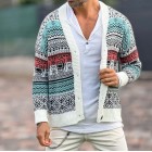 Ethnic Pattern Wool Cardigan