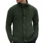 Men's Casual Solid Color Long Sleeve Turtleneck Cardigan