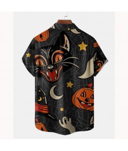 Men's Halloween Beach Short Sleeve Shirt