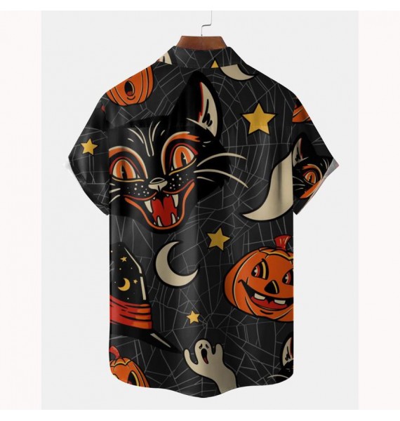 Men's Halloween Beach Short Sleeve Shirt