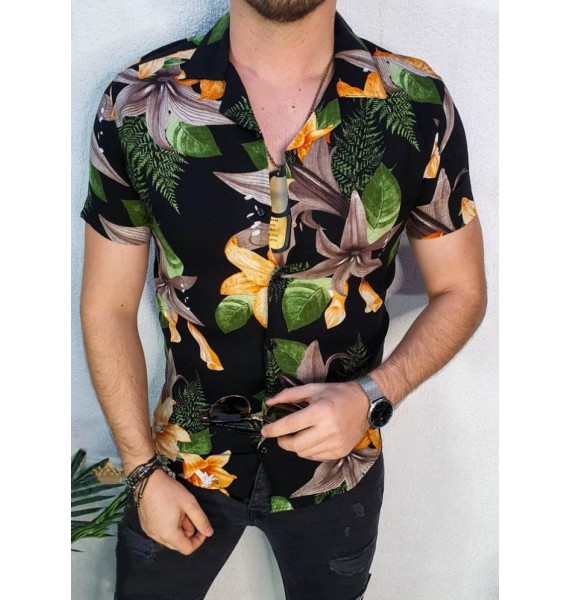 Mens Fashion Elegant Printed Casual Shirt