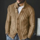 Men's Casual Single Breasted pel Long Sleeve Sweater Cardigan