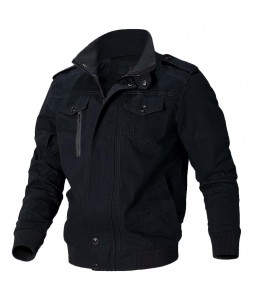 Men's pel Button Zip Casual Jacket