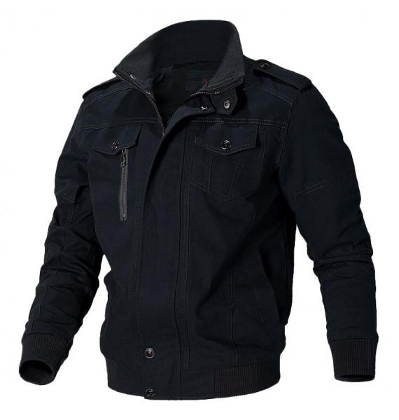 Men's pel Button Zip Casual Jacket