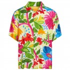 Men's Watercolor Flower Print Resort Shirt