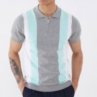 Pomegranate Color-block Knitted Polo Shirt