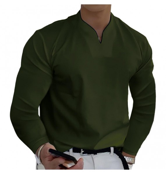 Men's Outdoor V-Neck Casual Long Sleeves