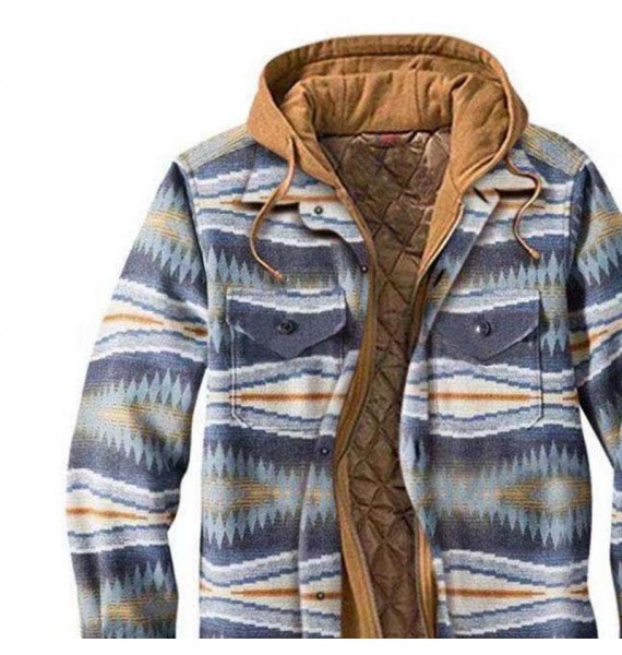 Men's Casual Ethnic Style Printed Jacket Hooded Fake Two Jackets