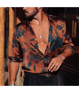 Fashion Silk Fabric Printed Shirt