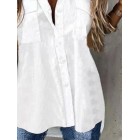 Casual Loose Solid Color Cardigan Short Sleeve Blouse