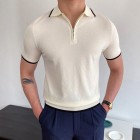 Fashion Casual Men's Zipper Polo Shirt