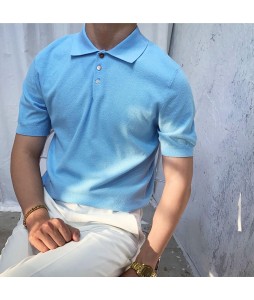 Gentleman Comfortable Pin Casual Polo Shirt