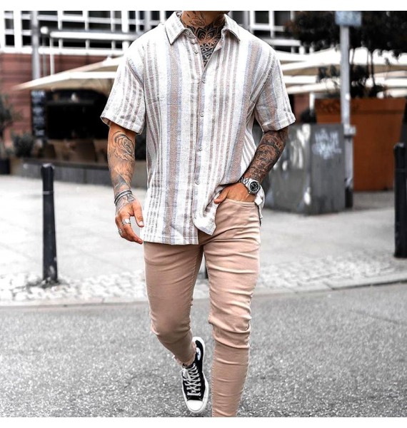 Striped Contrast  Shirt