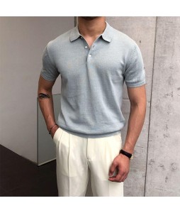 Gentleman Summer Pin Knitted Polo Shirt