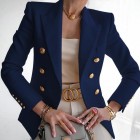 Fashion Solid Button Suit Jacket