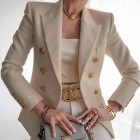 Fashion Solid Button Suit Jacket