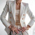 Fashion Solid Button Suit Jacket