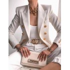 Fashion Solid Button Suit Jacket