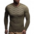 Men's Casual Solid Color Round Neck Pullover Sweater