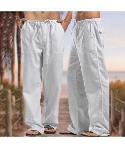 Holiday Cotton Linen Casual Trousers Men