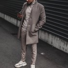 Street Style pel Single-breasted Coat