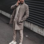 Street Style pel Single-breasted Coat