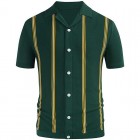 Men's Casual  Striped Knit Polo Shirt