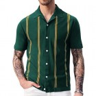 Men's Casual  Striped Knit Polo Shirt