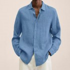 Men's Casual Long Sleeve Cotton Linen Shirt