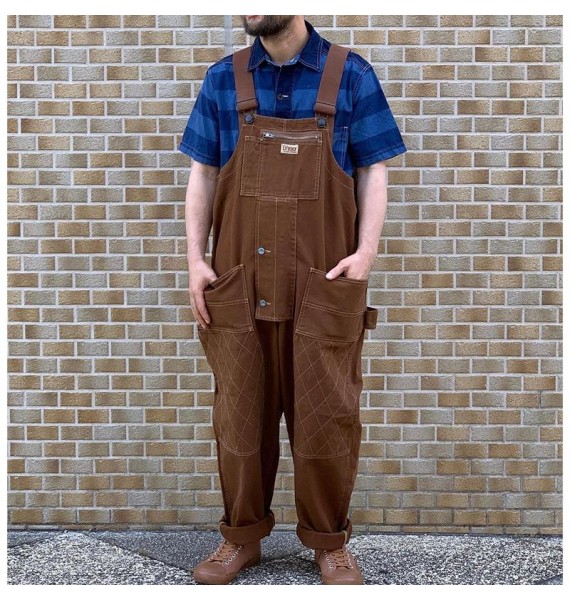 Men's Fashion Simple Solid Color Retro Bib Pants