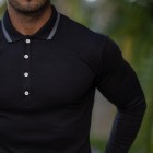 Cssic Bck Ribbed Polo Shirt Long Sleeves