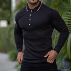 Cssic Bck Ribbed Polo Shirt Long Sleeves