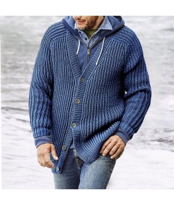 Men's Loose V-Neck Long Sleeve Knit Sweater