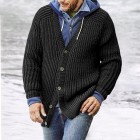 Men's Loose V-Neck Long Sleeve Knit Sweater