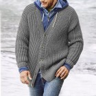 Men's Loose V-Neck Long Sleeve Knit Sweater