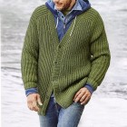 Men's Loose V-Neck Long Sleeve Knit Sweater