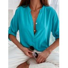 Loose Casual Solid Color Short Sleeve Blouse